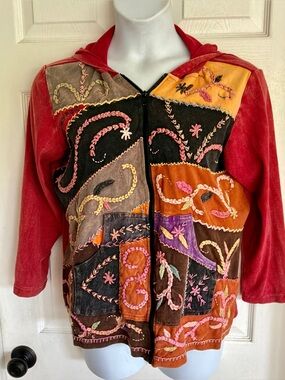 RISING INTERNATIONAL..boho embroidery hoodie